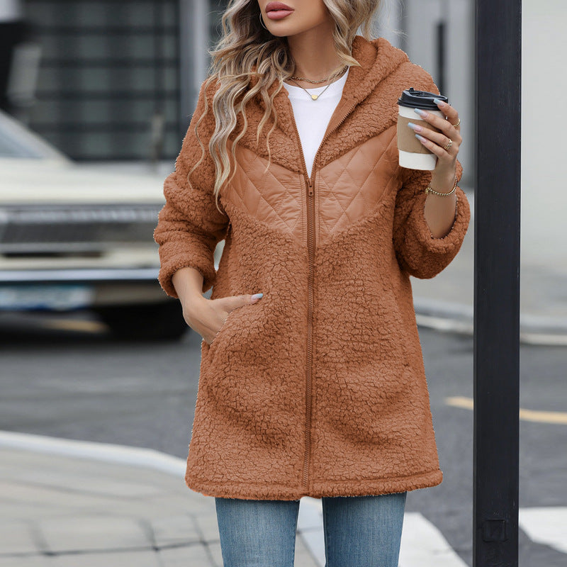 Dam Oversized Teddyjacka med huva och praktiska fickor Mirla-Eva Jonsson