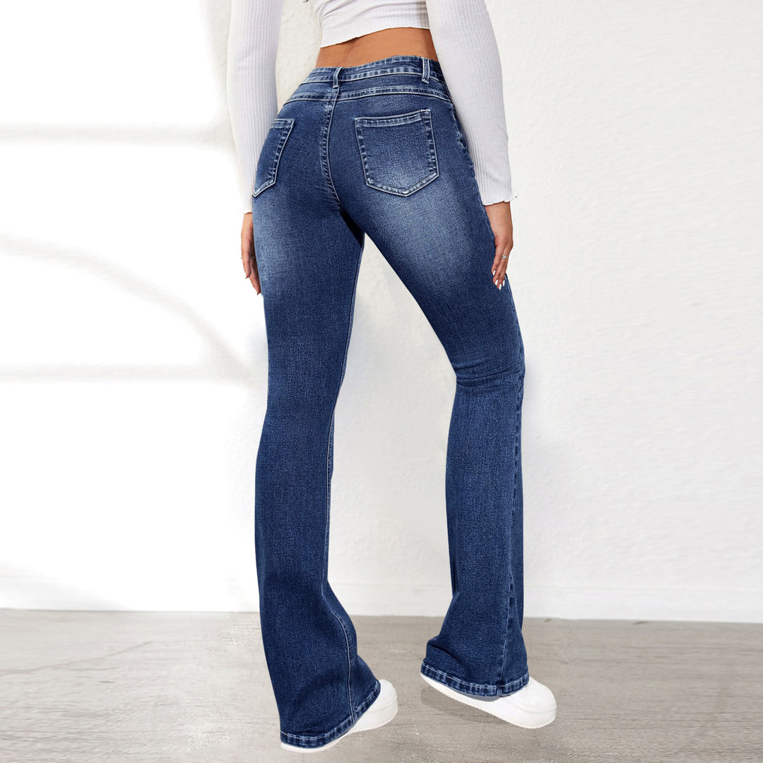 Dam Retro Utvikta Jeans i klassisk design med hög midja-Eva Jonsson