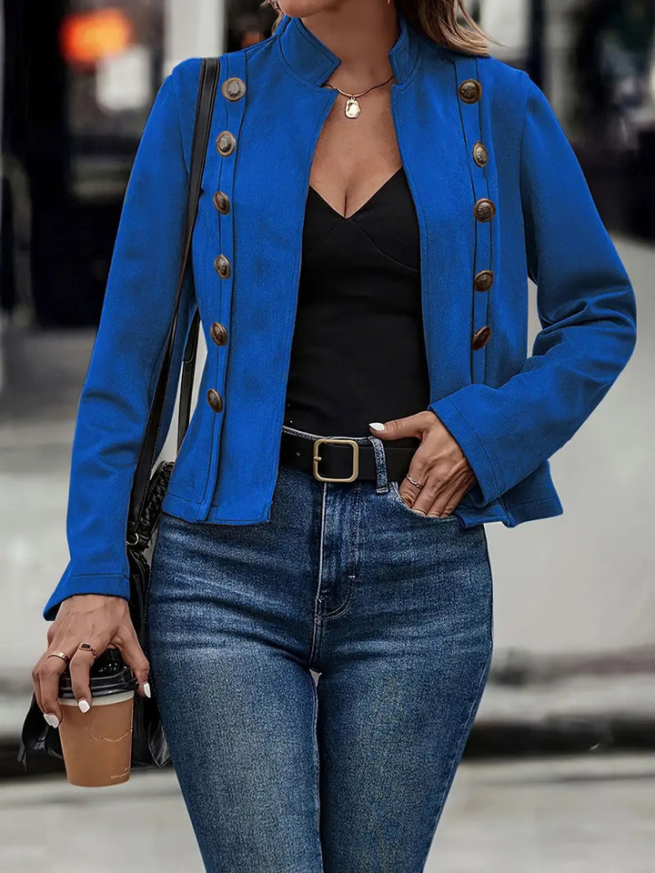 Dam Romantisk Blazer med Unika Knappdetaljer Mirla-Eva Jonsson