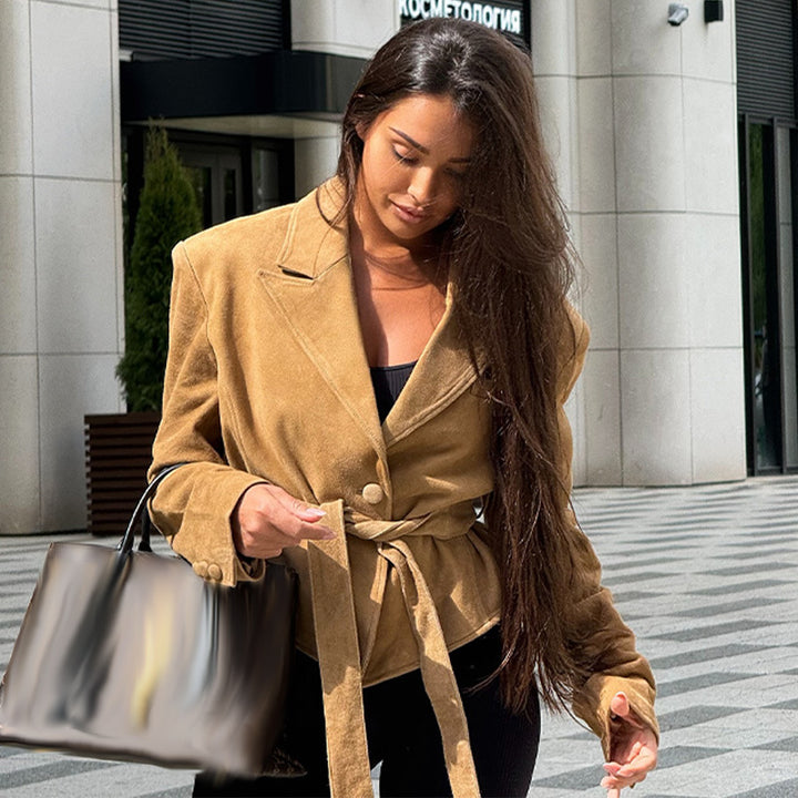 Dam Samt Blazer med midjebälte Mirla-Eva Jonsson