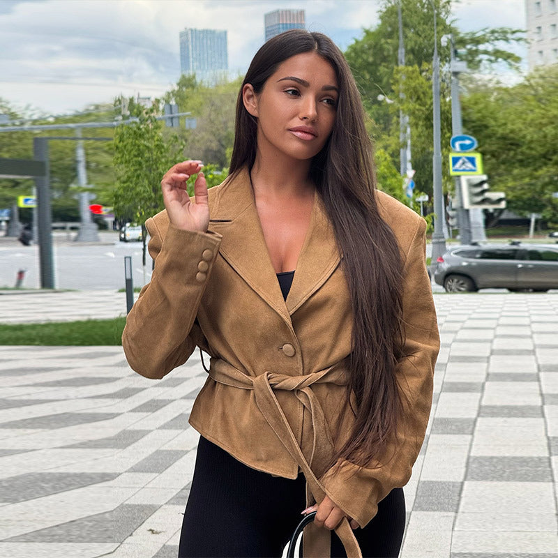 Dam Samt Blazer med midjebälte Mirla-Eva Jonsson