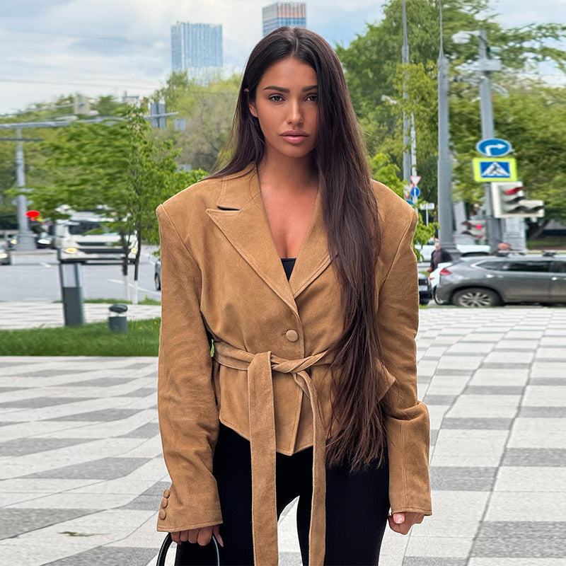 Dam Samt Blazer med midjebälte Mirla-Eva Jonsson