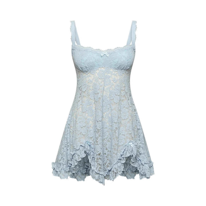 Dam Spitze Lingerie Klänning med Ryschidetaljer och justerbara axelremmar Mirla-Eva Jonsson