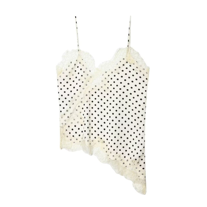 Dam Spitzen Camisole med asymmetrisk skärning och eleganta prickar Mirla-Eva Jonsson