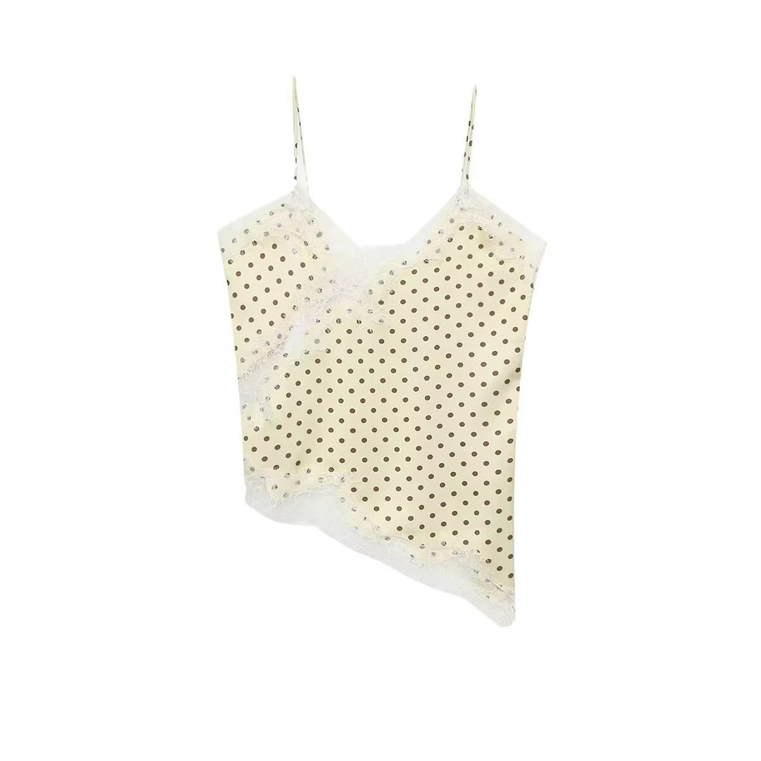 Dam Spitzen Camisole med asymmetrisk skärning och eleganta prickar Mirla-Eva Jonsson