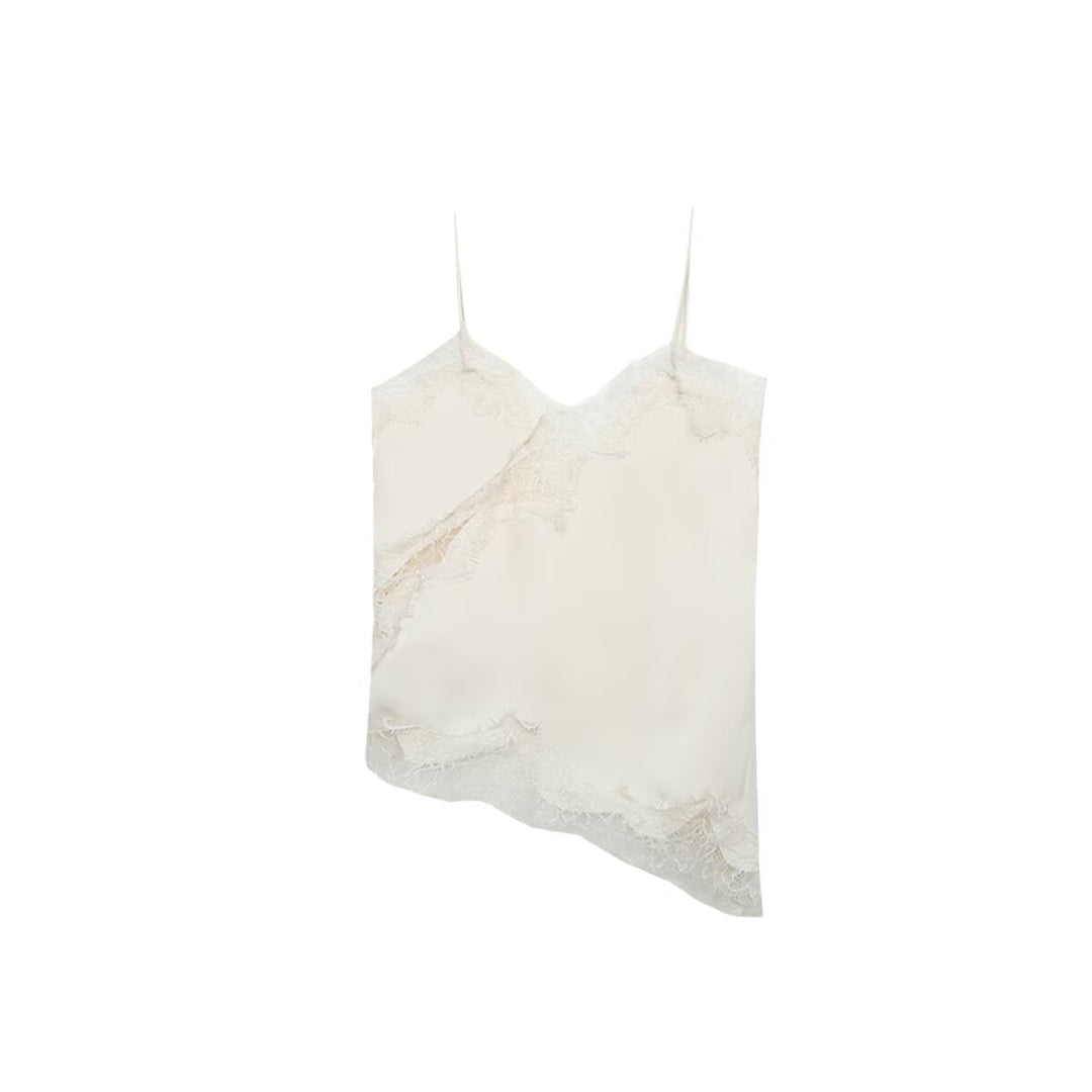 Dam Spitzen Camisole med asymmetrisk skärning och eleganta prickar Mirla-Eva Jonsson