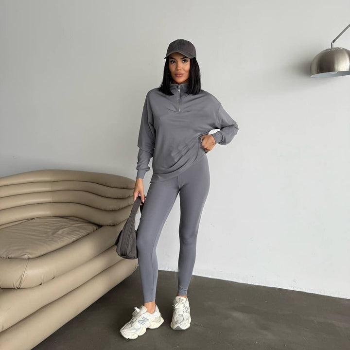 Dam Sportig Hoodie med Ståkrage Eva Jonsson-Eva Jonsson