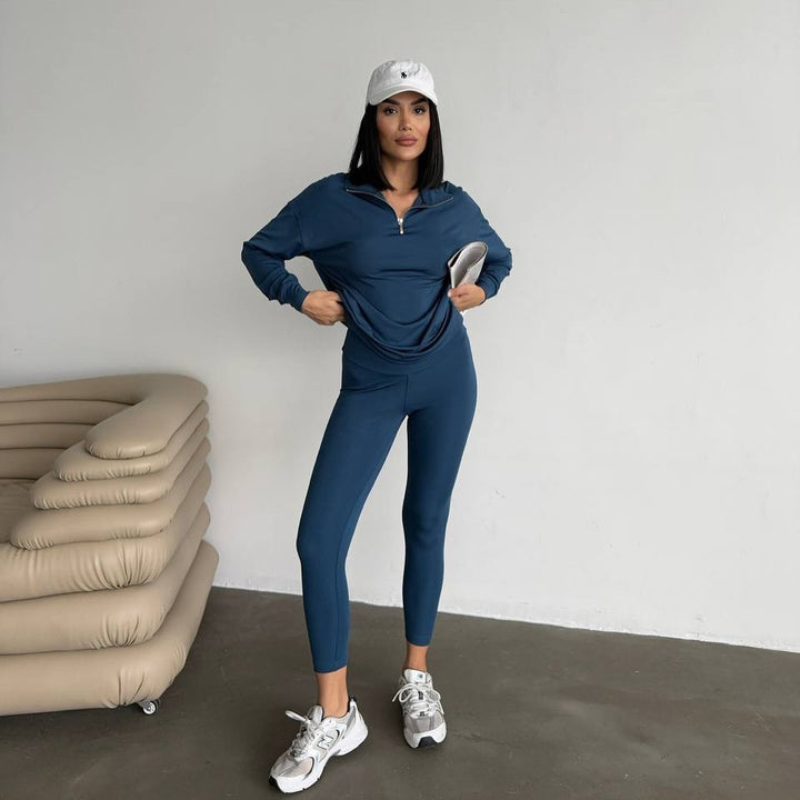 Dam Sportig Hoodie med Ståkrage Eva Jonsson-Eva Jonsson