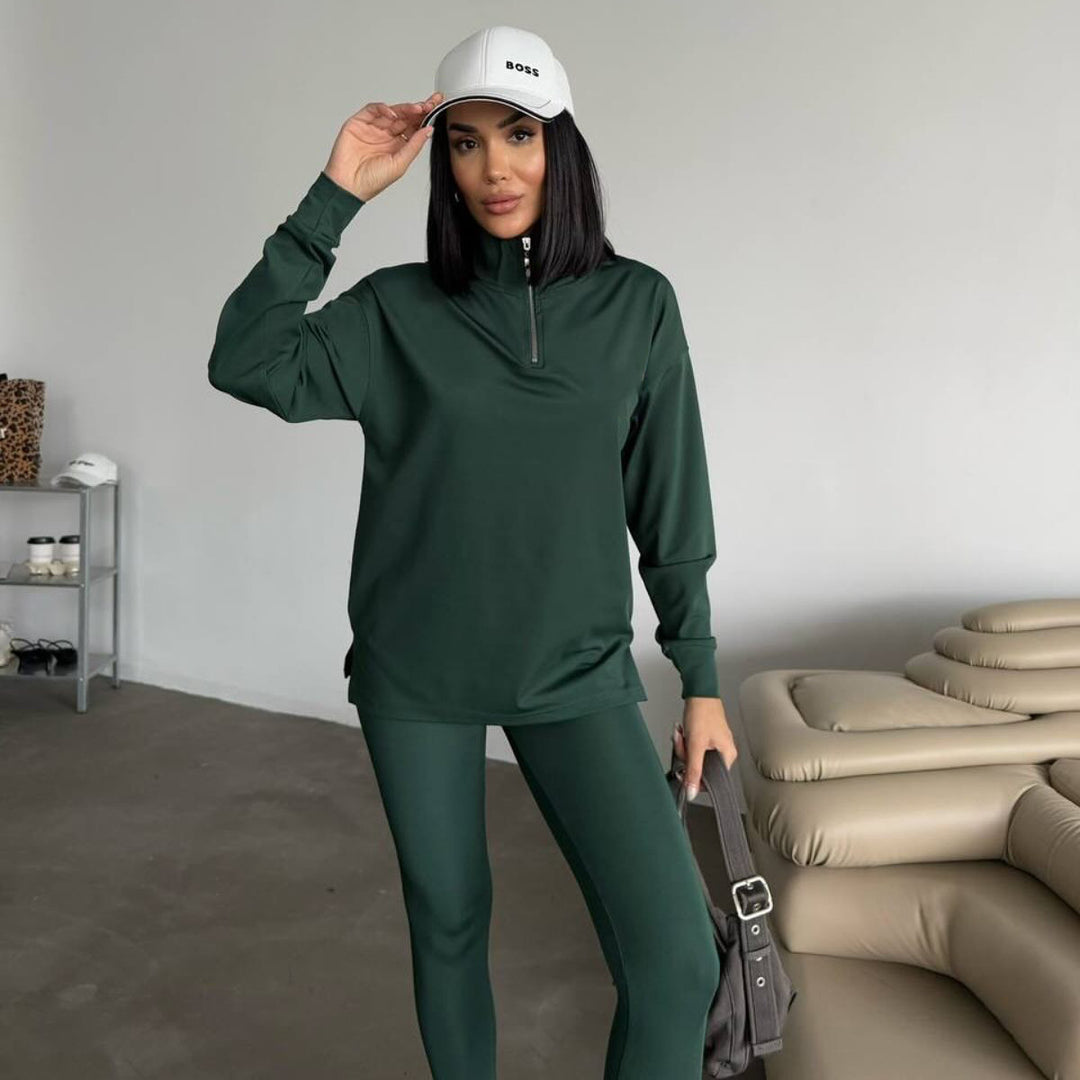 Dam Sportig Hoodie med Ståkrage Eva Jonsson-Eva Jonsson
