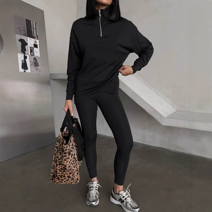 Dam Sportig Hoodie med Ståkrage Eva Jonsson-Eva Jonsson