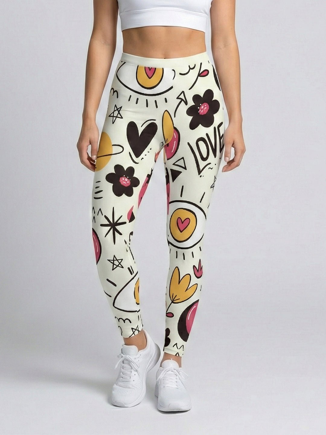 Dam Sportleggings med stiligt stjärn-design och hög midja Mirla-Eva Jonsson