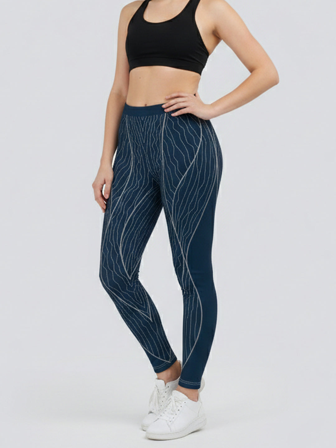 Dam Sportleggings med stiligt stjärn-design och hög midja Mirla-Eva Jonsson