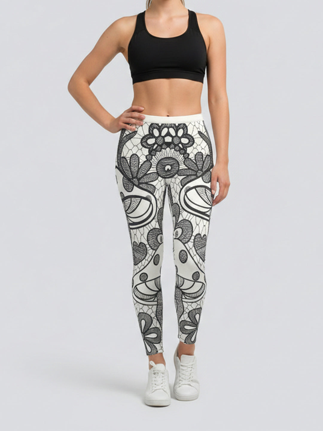 Dam Sportleggings med stiligt stjärn-design och hög midja Mirla-Eva Jonsson