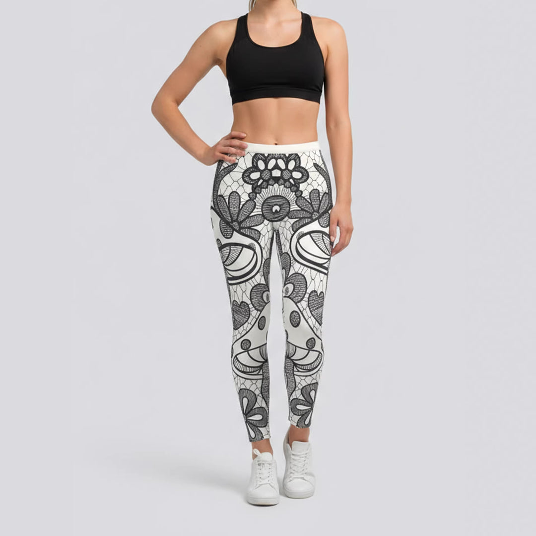 Dam Sportleggings med stiligt stjärn-design och hög midja Mirla-Eva Jonsson