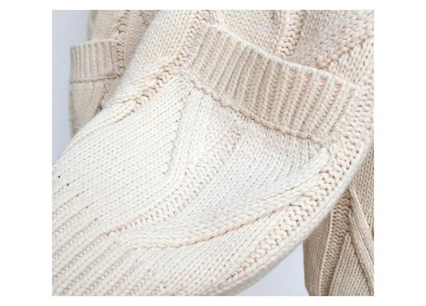 Dam Stickad Cardigan i Chunky-stil med Knäppning & Oversized Passform | Eva Jonsson-Eva Jonsson