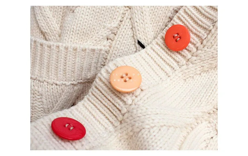 Dam Stickad Cardigan i Chunky-stil med Knäppning & Oversized Passform | Eva Jonsson-Eva Jonsson