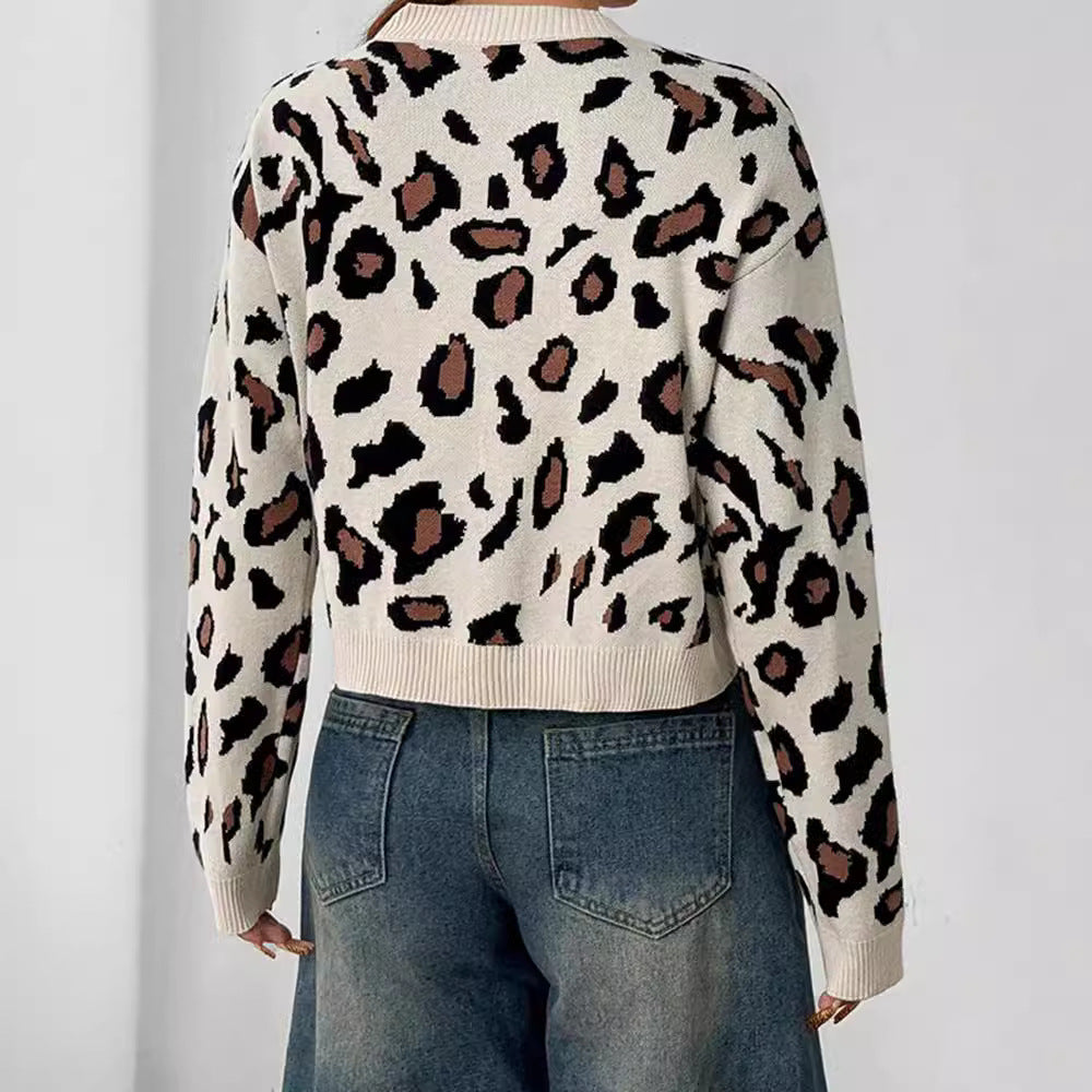 Dam Stilfull leopardstickad jacka med bindband Eva Jonsson-Eva Jonsson