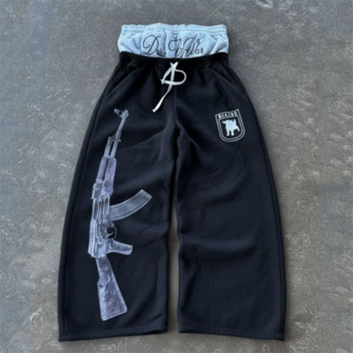 Dam Sweatpants med unik grafisk tryck och elastisk midja Mirla-Eva Jonsson