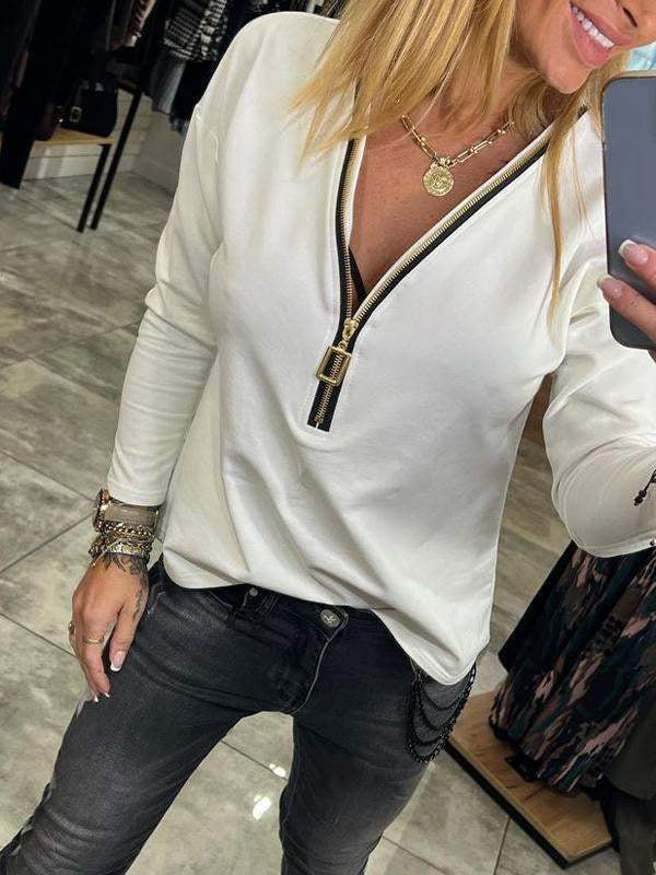 Dam Sweatshirt med modern dragkedja och avslappnad design Mirla-Eva Jonsson