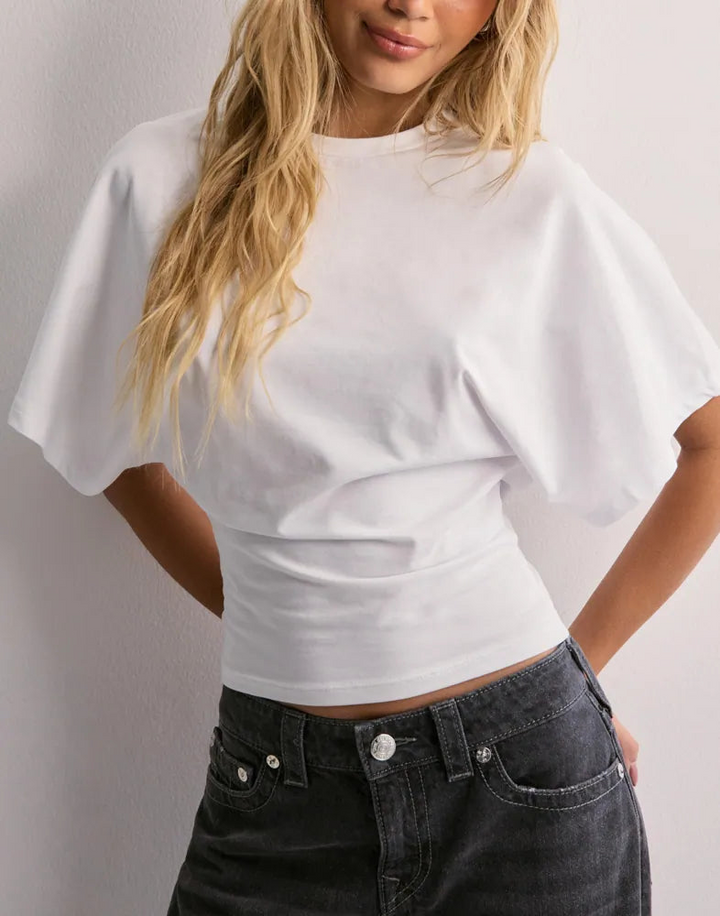 Dam-T-shirt – Vida ärmar – rund hals – batwing-T-shirt – damblus-Eva Jonsson