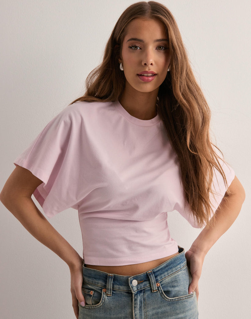 Dam-T-shirt – Vida ärmar – rund hals – batwing-T-shirt – damblus-Eva Jonsson