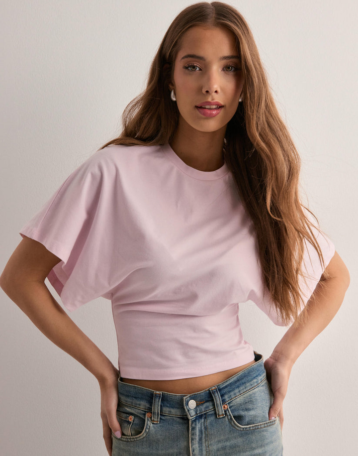 Dam-T-shirt – Vida ärmar – rund hals – batwing-T-shirt – damblus-Eva Jonsson