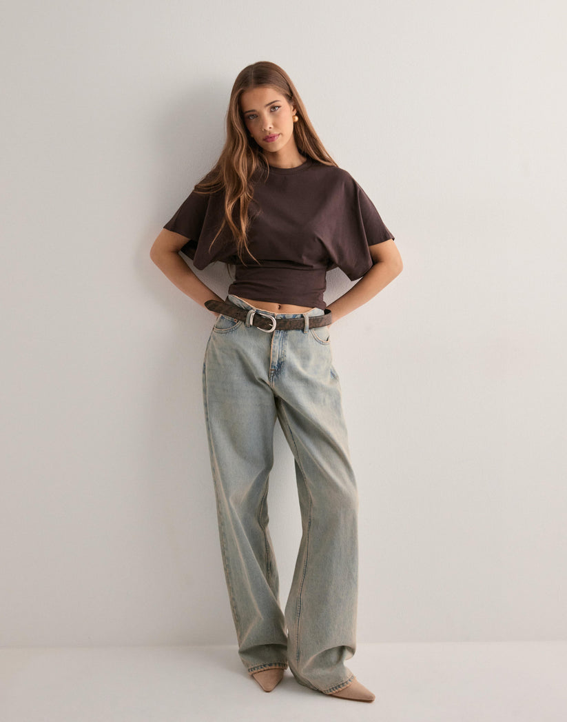 Dam-T-shirt – Vida ärmar – rund hals – batwing-T-shirt – damblus-Eva Jonsson