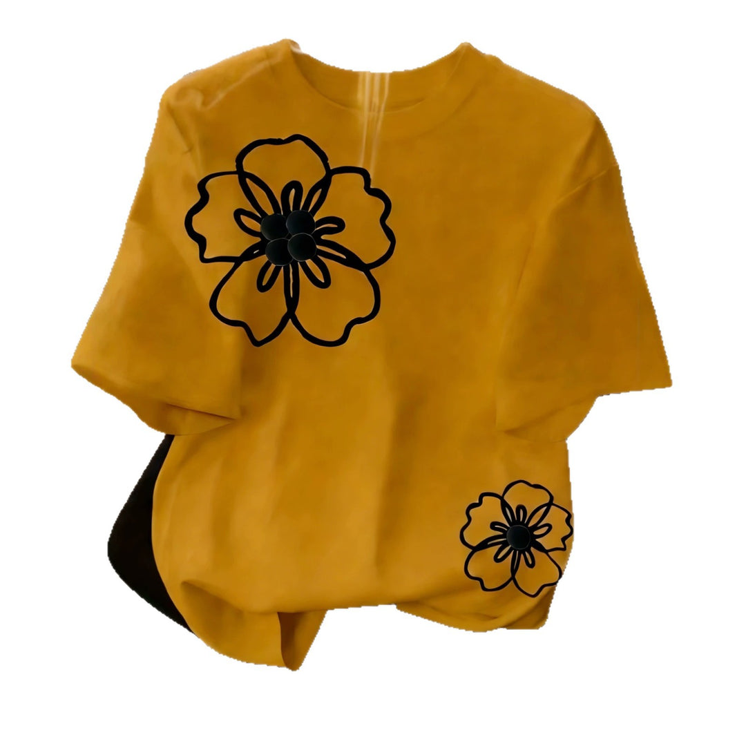 Dam T-shirt med blommigt mönster och lös passform Mirla-Eva Jonsson