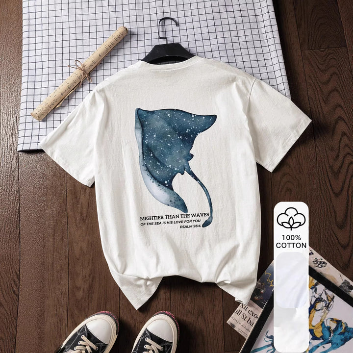 Dam T-shirt med kreativt motiv och inspirerande text Mirla-Eva Jonsson