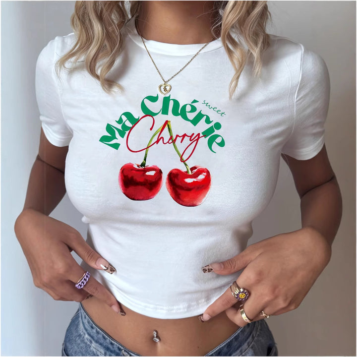 Dam T-shirt med kreativt nyckelhjärta-motiv och modern tryck Mirla-Eva Jonsson