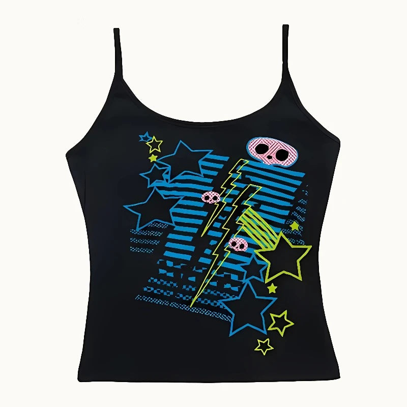 Dam T-shirt med livlig grafik och unik design Mirla-Eva Jonsson