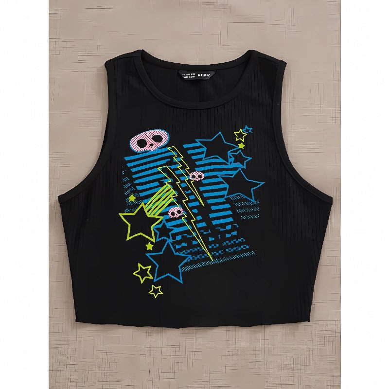 Dam T-shirt med livlig grafik och unik design Mirla-Eva Jonsson