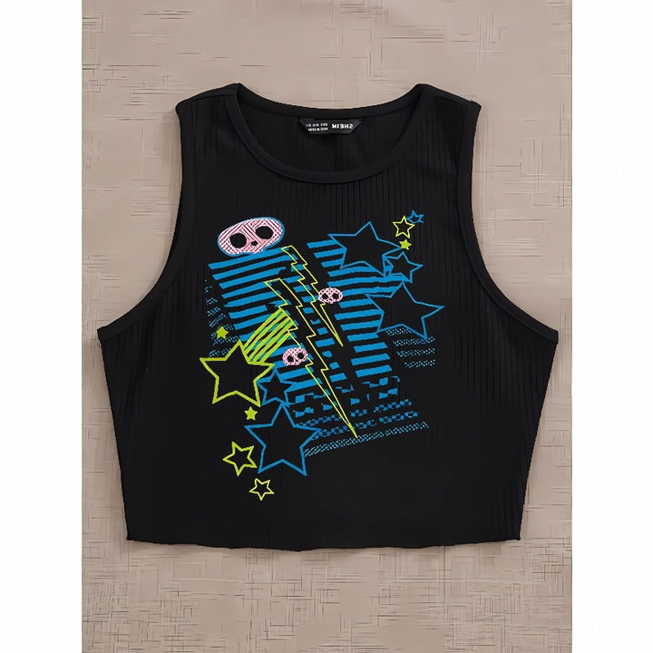 Dam T-shirt med livlig grafik och unik design Mirla-Eva Jonsson
