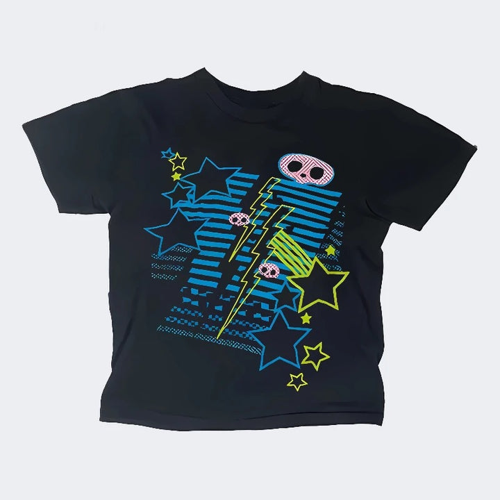 Dam T-shirt med livlig grafik och unik design Mirla-Eva Jonsson
