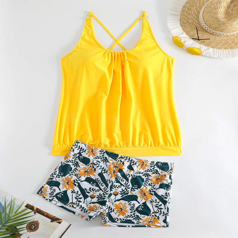 Dam Tankini med blommigt shorts-design Mirla-Eva Jonsson