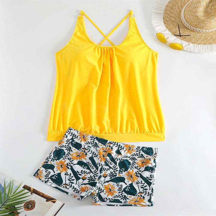 Dam Tankini med blommigt shorts-design Mirla-Eva Jonsson