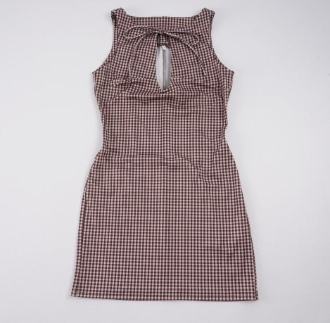 Dam Tight Vichy dress with refined back opening Mirla-Eva Jonsson