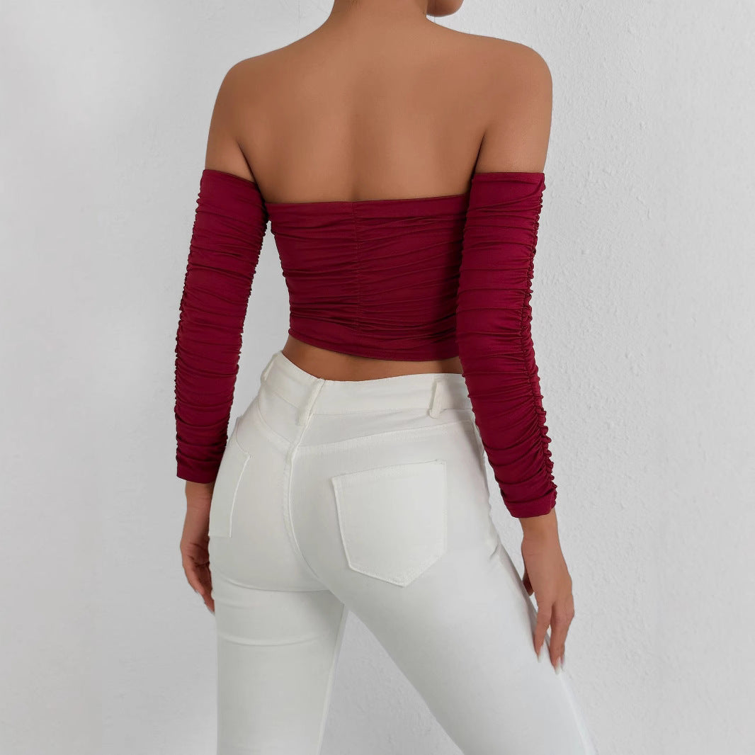 Dam Top med off-shoulder design och sofistikerad rynkning Mirla-Eva Jonsson