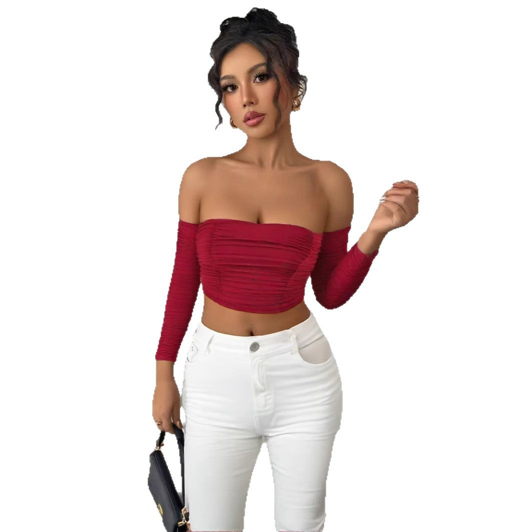 Dam Top med off-shoulder design och sofistikerad rynkning Mirla-Eva Jonsson