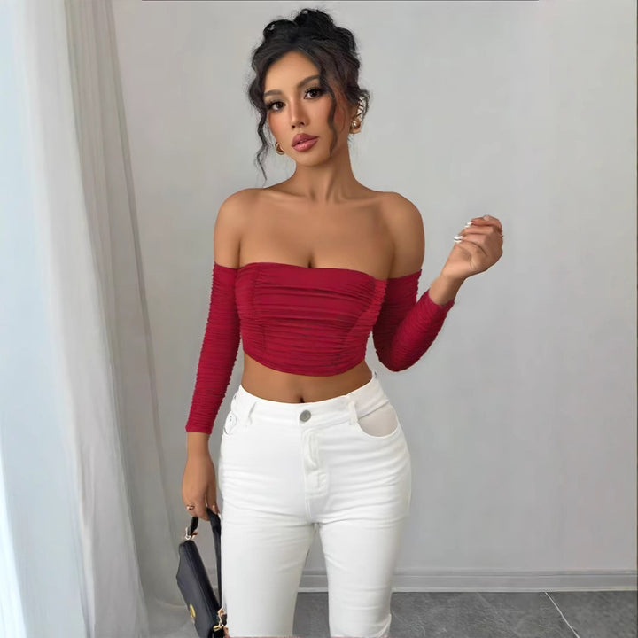 Dam Top med off-shoulder design och sofistikerad rynkning Mirla-Eva Jonsson