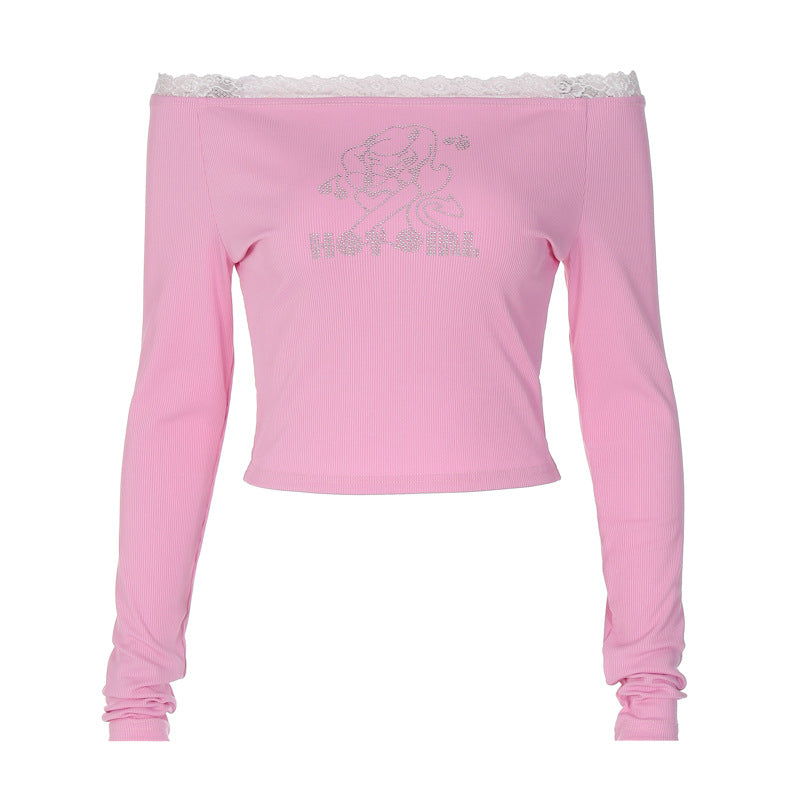 Dam Topp med Off-Shoulder Design och romantisk spetsdetalj Mirla-Eva Jonsson