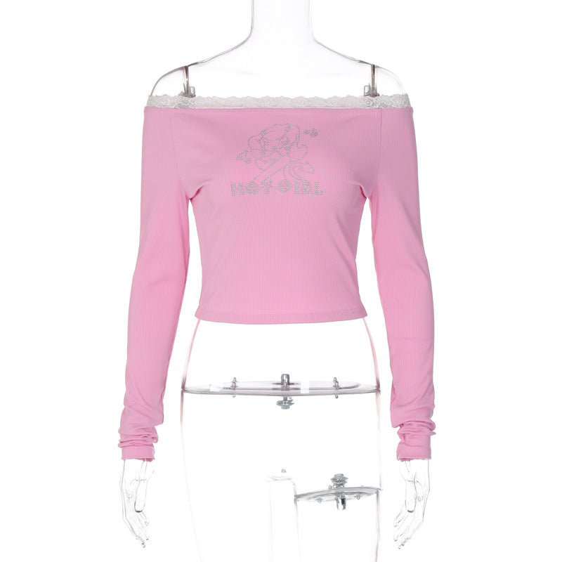 Dam Topp med Off-Shoulder Design och romantisk spetsdetalj Mirla-Eva Jonsson