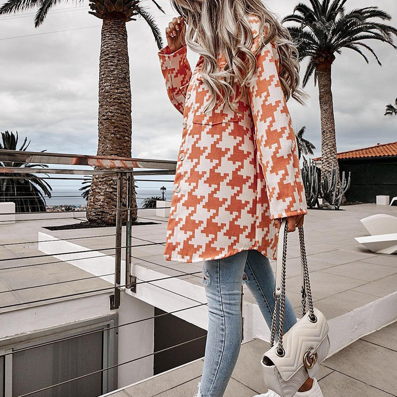 Dam Trendig Oversized-Skjortjacka med iögonfallande mönster Eva Jonsson-Eva Jonsson