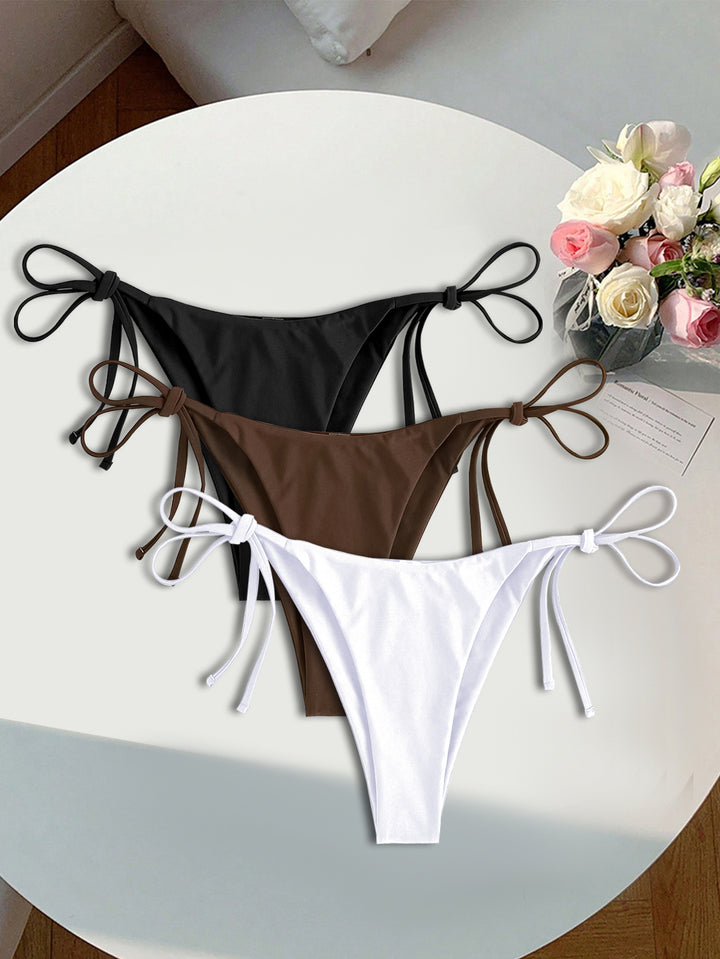 Dam Triangel-Bikini med blommig leopardmönster och justerbara knytband Mirla-Eva Jonsson
