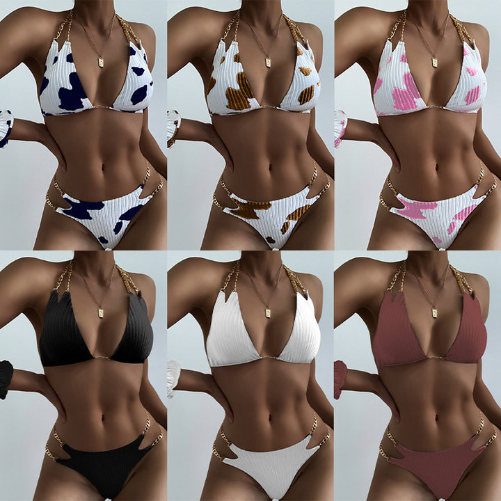 Dam Triangel-Bikini med curviga accenter och glittrande detaljer Mirla-Eva Jonsson