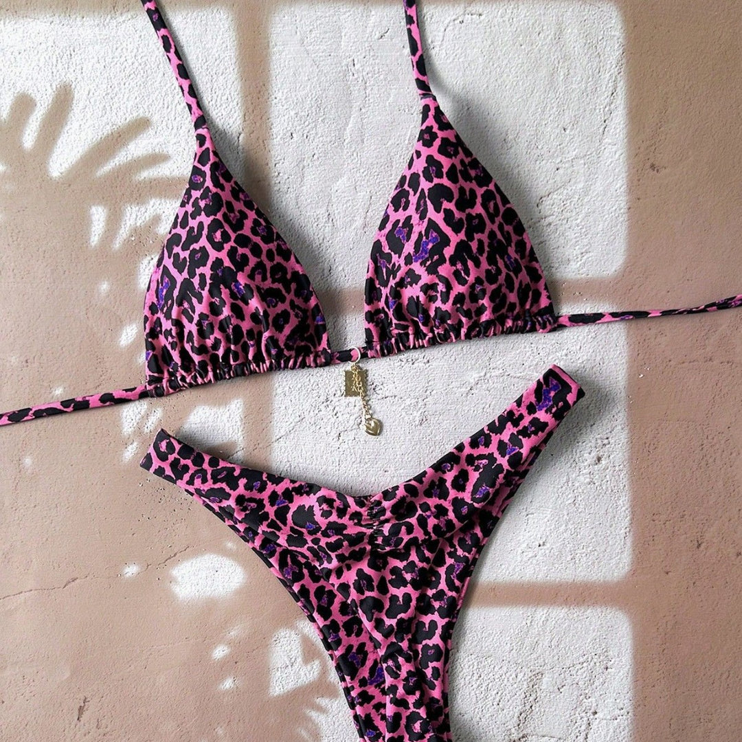 Dam Triangel-Bikini med eleganta detaljer och djurmönster Mirla-Eva Jonsson
