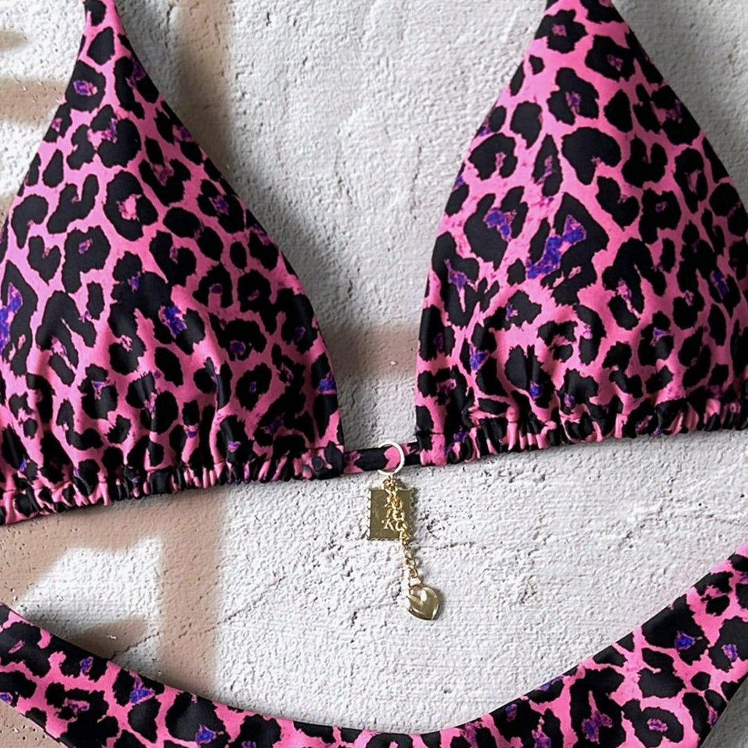 Dam Triangel-Bikini med eleganta detaljer och djurmönster Mirla-Eva Jonsson