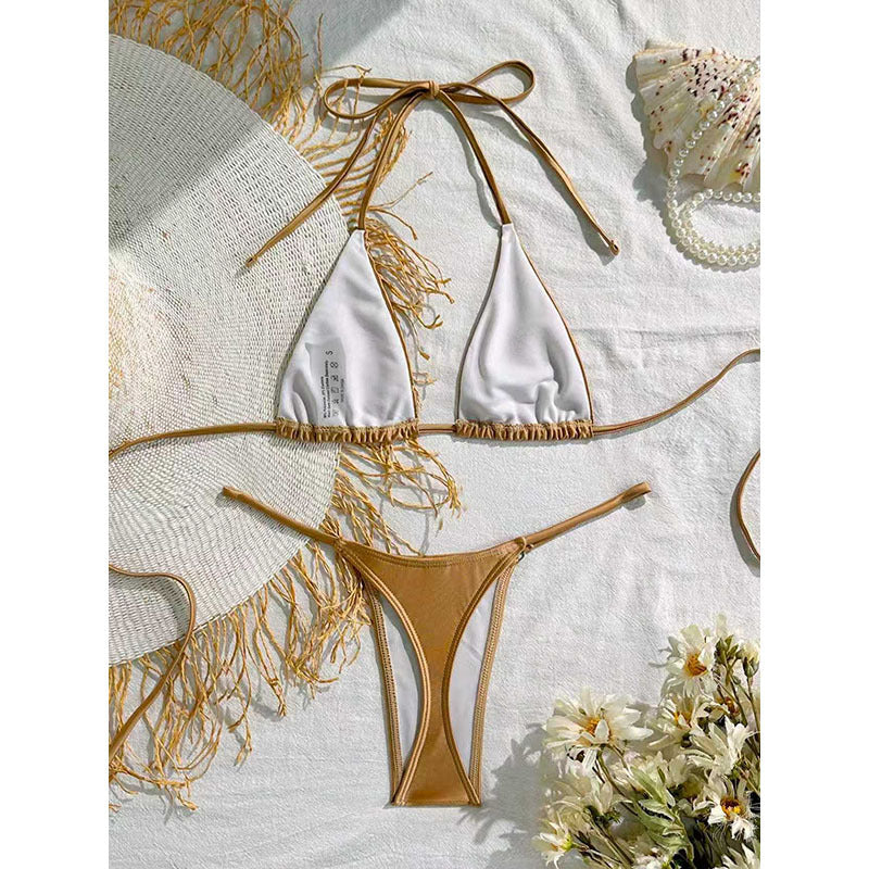 Dam Triangel-Bikini med fransigt detalj och högskuren passform Mirla-Eva Jonsson