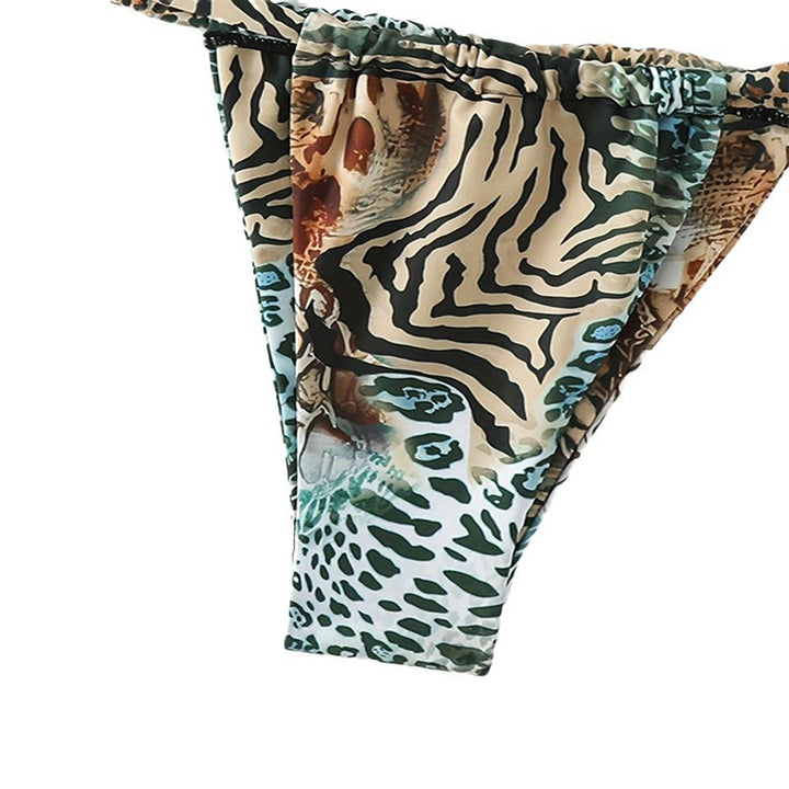 Dam Triangel-Bikini med justerbara axelband och modernt leopardmönster Mirla-Eva Jonsson