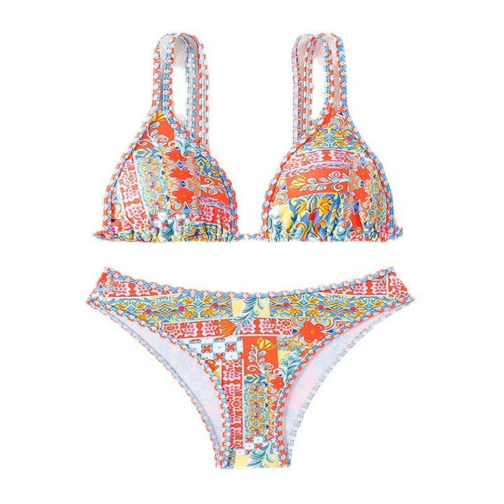 Dam Triangel-Bikini med justerbara axelremmar och färggmönster Mirla-Eva Jonsson